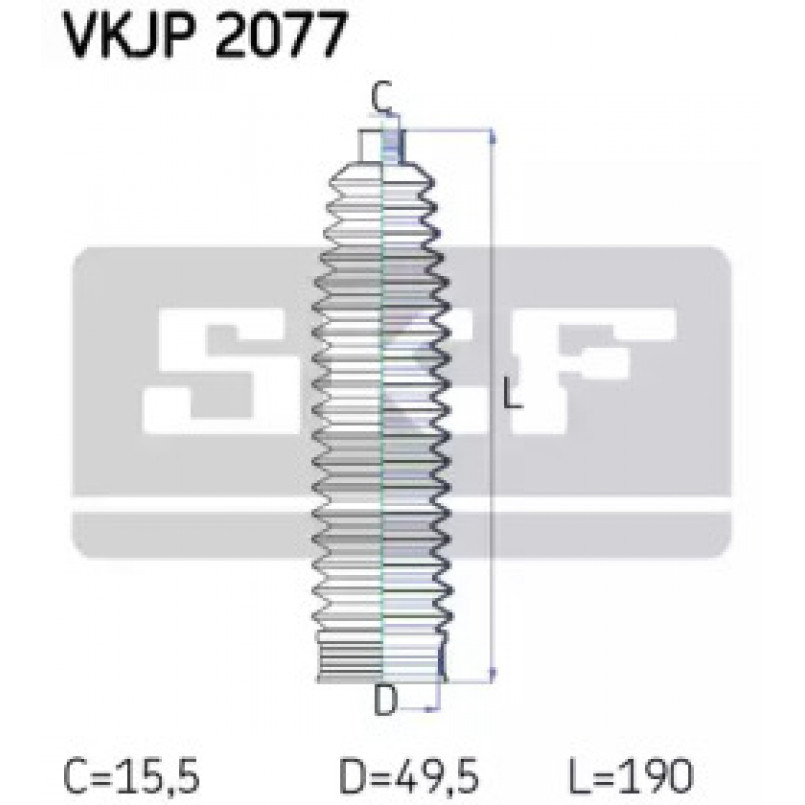 VKJP 2077 SKF - Пильовик привідного валу